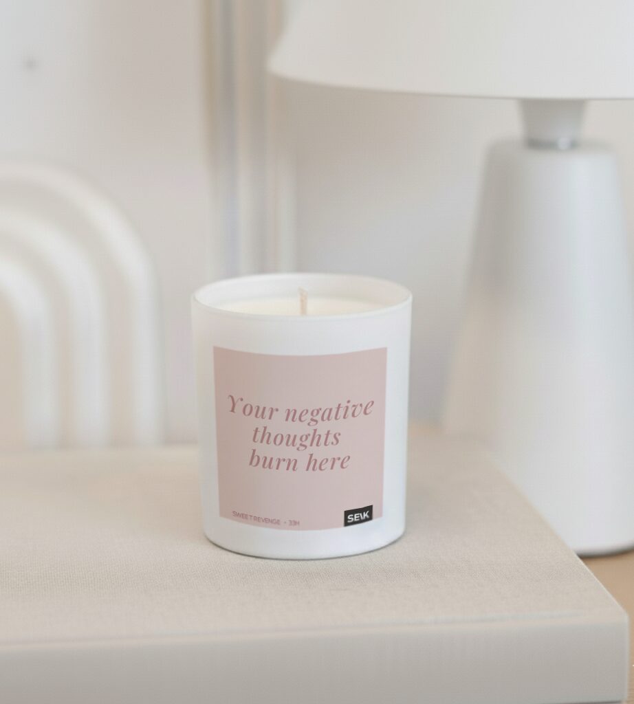 Sviečka pre šťastie - Your negative thoughts burn here