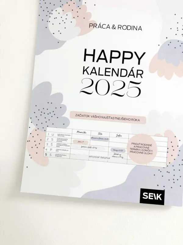 Nástenný Happy kalendár 2025 - Práca & rodina (A3) - Image 2