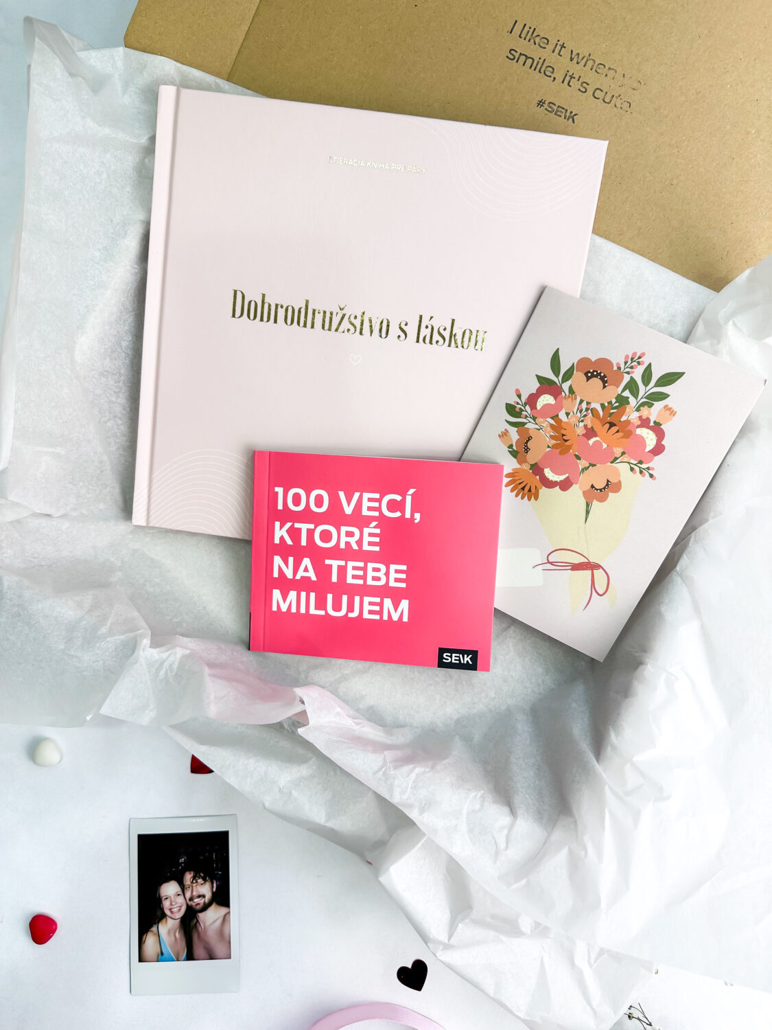 Romantická sada - Stieracia kniha pre pár, darčeková kniha 100 vecí a ružové želanie