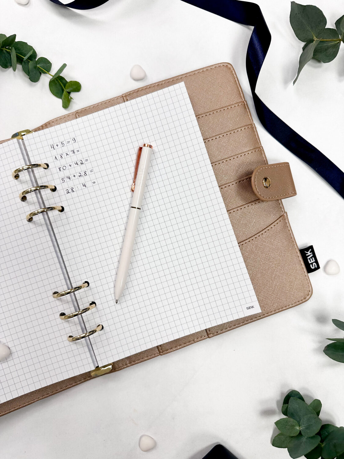 Náplň do koženého (vegan) obalu so štvorčekmi (240 strán)