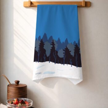 Kuchynská utierka - blue, black & white