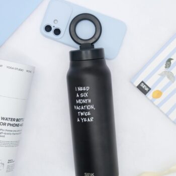 Termofľaša na vodu 2 v 1 s magnetickým držiakom na telefón – Dovolenka (700 ml)